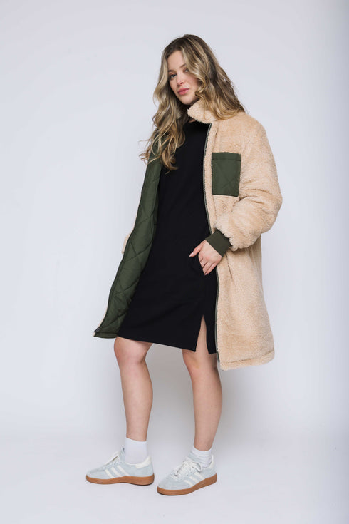 Sydney-Reversible Sherpa Lined Coat